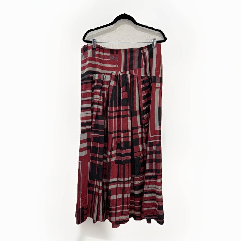 PERUVIAN CONNECTION Rayon & Cotton Blend Knit Multicolor Maxi Skirt Size 14